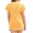 thumbnail image 3 of Kids Children Short Sleeved Solid Color V-Neck Casual T-Shirt Tops, 3 of 4