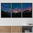 thumbnail image 3 of wall26-3 Panel Framed Canvas Wall Art - Majestic Landscape Under Starry Sky at Night - Giclee Print Gallery Wrap Modern Home Art Ready to Hang - 16"x24"x3 BLACK, 3 of 5