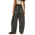 thumbnail image 3 of BILIKEYU Women's Baggy Wide Leg Pants, Women's Pants, Travel Pants, Wide Leg Jeans Woman, 3 of 5