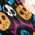 thumbnail image 3 of Colorful Halloween Elements Pattern Blanket,Comfortable Soft Flannel Throw Blanket,All Season,Warm Lightweight Blankets for Sofa Bed Couch Living Room Chair,30"x40", 3 of 4