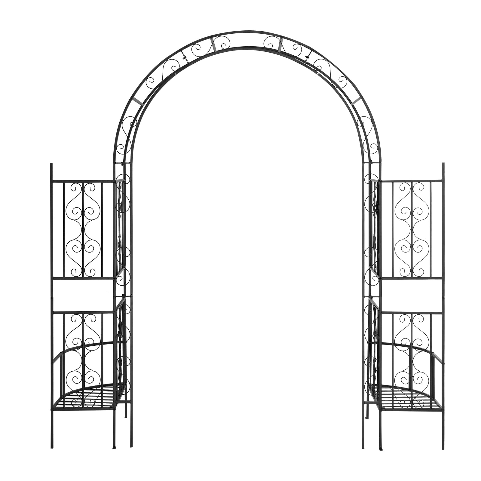 78x23x83.9 Inch Arc Roof Double Layer Arch Trellis, Rustproof, Free-Standing for Climbing Flowers/Vines, Garden/Backyard Decor, Black