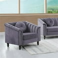 thumbnail image 4 of Jessica 3 Pieces Gray Microfiber Living Room Set Modern Velvet Sofa Set pillow, 4 of 6