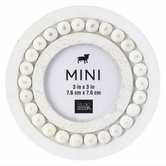 24 Pack: White Beaded Round 3" x 3" Mini Frame by Studio Decor