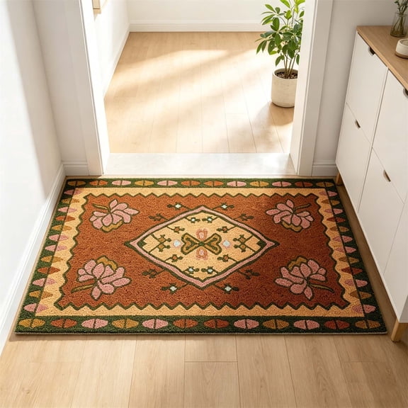 Welcome Doormat 20 × 31 in - Non Slip Printed Floor Mat for Indoor Entryway, Patio, and Kitchen