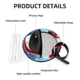 thumbnail image 4 of Santa Claus 2Pcs PU Leather Round Luggage Tags with Privacy Cover and Name ID Tag for Suitcase, Handbags, Backpacks, School Bags, 4 of 6