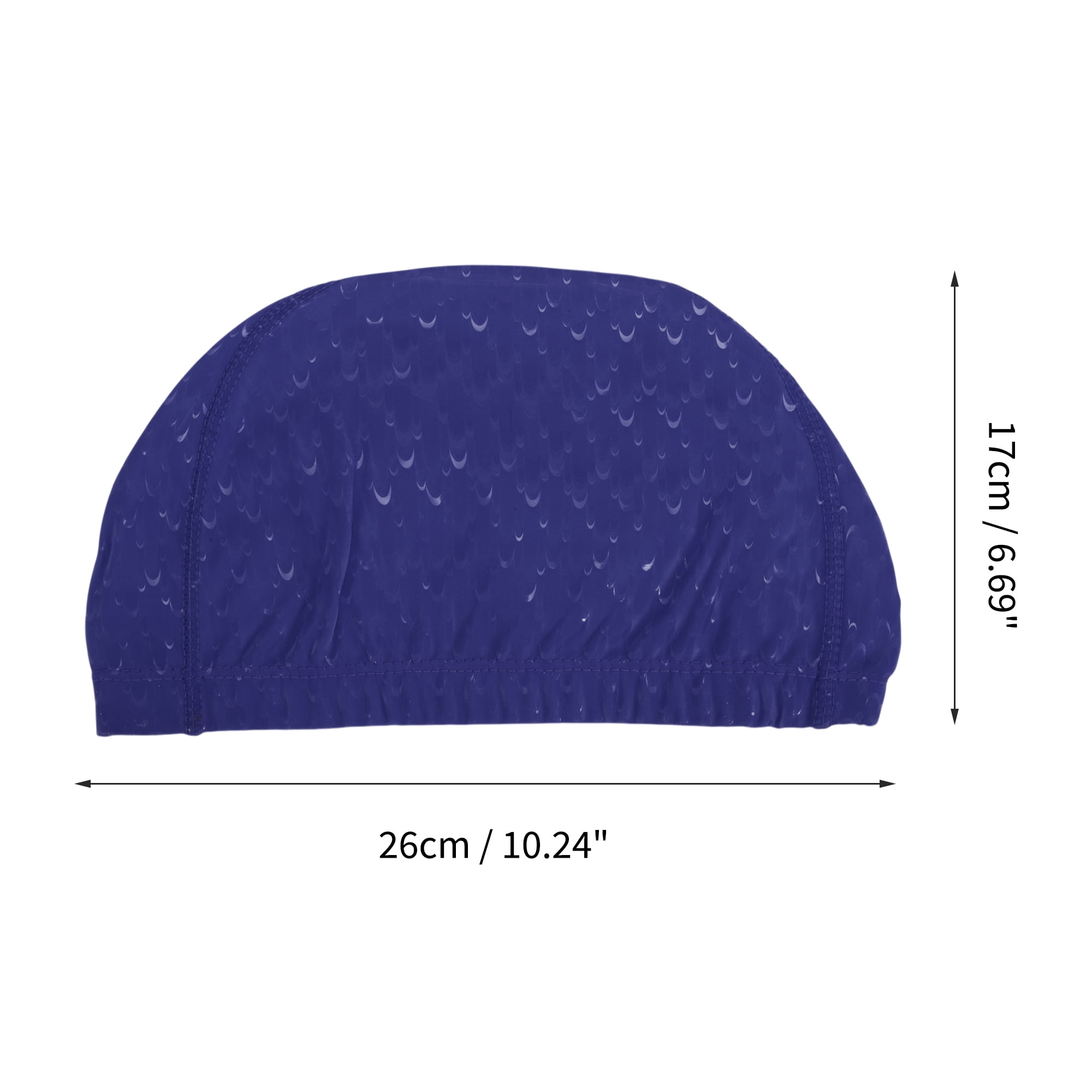 Unique Bargains Pleated Style Swimming Cap 1 Pc Navy Blue