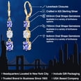 thumbnail image 2 of Gem Stone King 18K Yellow Gold Plated Silver Blue Tanzanite 3 Stone Dangle Earrings for Women (5.02 Cttw, Gemstone December Birthstone, Oval 8X6MM, 7X5MM and 6X4MM), 2 of 6