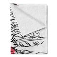 thumbnail image 2 of Feather Soft Flannel Fleece Throw Blanket, Headdress in Sketch Style Color Splashes Prehistoric, Cozy Plush for Indoor and Outdoor Use, 50" x 70", Black White Multicolor, by Ambesonne, 2 of 5