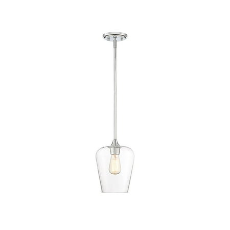 

Pendants 1 Light With Polished Chrome Finish Metal/Glass E Bulb 8 inch 100 Watts