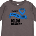 thumbnail image 4 of Inktastic I Love Someone with Colon Cancer blue heart ribbon Boys or Girls Long Sleeve Toddler T-Shirt, 4 of 5