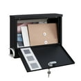 thumbnail image 3 of Locking Mailbox Wall Mounted, Metal Postbox with Three Sets of Mail Box Number Stickers, 4 Keys, 14.4" x 4.5" x 11.2", Large Capacity, Black, AMB11B, 3 of 9