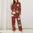 thumbnail image 3 of Bingfone Womens Pajama Sets Coffee Cups Print,Long Sleeve Loungewear Pajamas Set-Large, 3 of 9