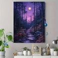 thumbnail image 4 of UXIEQU 12x16 Inch 2D Flat Moonlit Forest Path Wall Art Purple Blue Woodland Nature Inspired Home Decor, 4 of 8