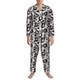 thumbnail image 3 of Honeii Lilies Flowers Pattern Mens Pajamas Set,2pcs Men's Lounge Long Sleeve Sleep Shirt and Pajama Bottoms Sleepwear Set,Mens Pjs Sets-Large, 3 of 7