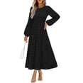 thumbnail image 1 of Vestido largo PRETTYGARDEN para mujer, elegante, con lunares suizos, negro, 1 of 9