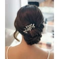 thumbnail image 4 of Crystal Bride Wedding Hair Comb Hair Accessories with Rhinestone Bridal Side Combs for Women and Girls, 4 of 6