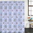thumbnail image 2 of Spring Floral Shower Curtain, Waterproof Shower Curtains for Bathroom, Retro Flowers Leaves Botanical Light Blue Washable Fabric Bathtub Curtain Set Bath Decor with 12 Hooks 72"x78", 2 of 8