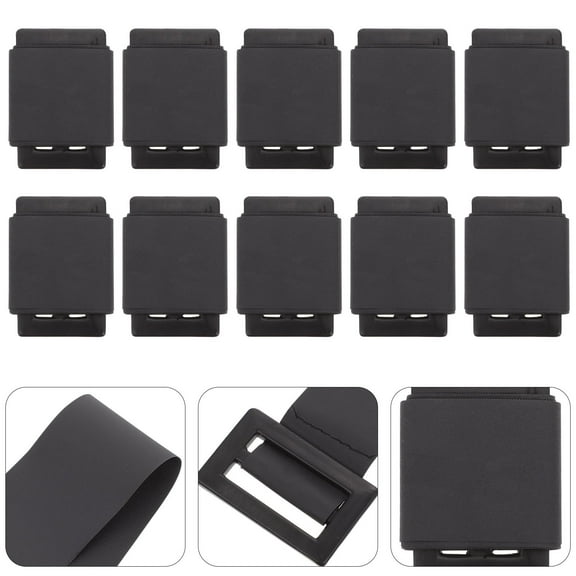 NUOLUX 10Pcs Belt for Costume for Men and Women Christmas Accessory Simple Design Black Leather