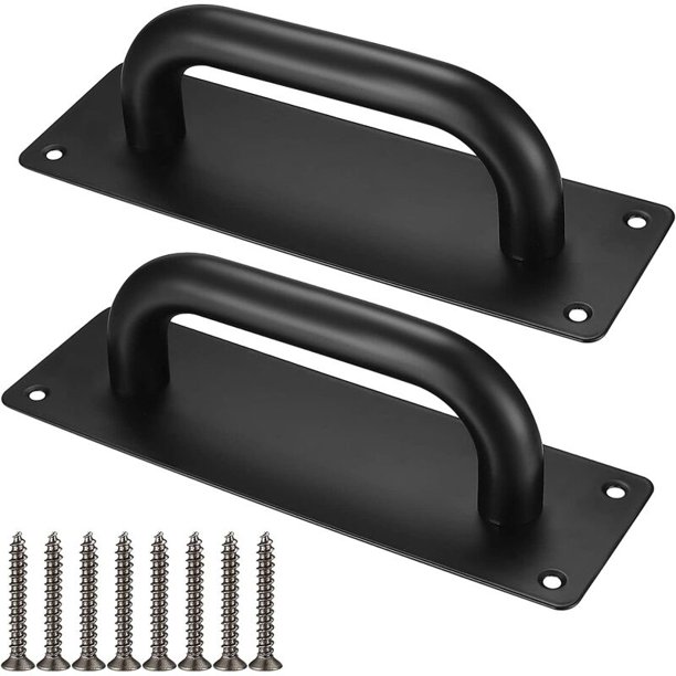 Tiradores para puertas corredizas, Tiradores para puertas de gabinetes de acero inoxidable con placas para granero, Puerta de madera, Jardín al aire libre - 200x65 mm Kuyhfg Bienvenido a Kuyhfg