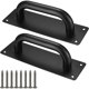 thumbnail image 1 of Tiradores para puertas corredizas, Tiradores para puertas de gabinetes de acero inoxidable con placas para granero, Puerta de madera, Jardín al aire libre - 200x65 mm Kuyhfg Bienvenido a Kuyhfg, 1 of 5