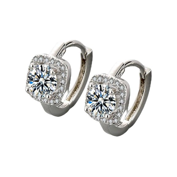 QIQUWOHUL Earrings Small Cute Diamond Earring White Plated Sterling Earrings For Women Gift Earrings And Earrings Exquisite And Small Retro Micro Set Zircon Earrings