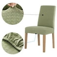thumbnail image 3 of No. 918 Sparta 2-Pack Houndstooth Textured Stretch Fit Elastic Dining Chair Cover Pair, Sage Green, 3 of 8