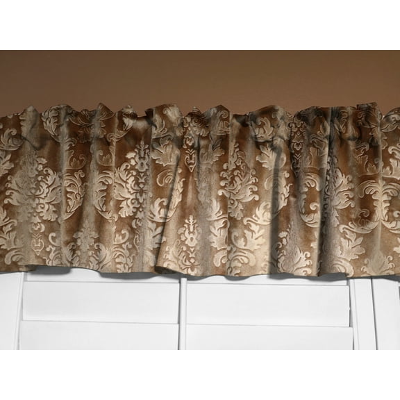 Velvet Embossed Damask Window Valance 54 Inch Wide
