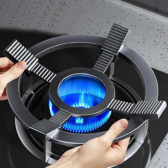 Protector de Quemadores de Hierro para Estufa de Gas | Ahorro de Energía | Antideslizante | para El Hogar y La Cocina | 21,5 Cm | Negro | 950 G | Jnn250913002