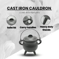 Reusable 4" Cast Iron Cauldron Candle with Lid and Hanging Handle for
