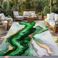 thumbnail image 3 of Fsddascl Modern Marble Outdoor Rug for Patio/Deck/Porch, Non-Slip Large Area Rug 4 x 6 Ft, Teal Ombre Abstract Art Waves Texture Indoor Outdoor Rugs Washable Area Rugs, Reversible Camping Rug Carpet, 3 of 5