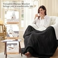 thumbnail image 3 of ThermaSnug Flannel to Sherpa Electric Heated Blanket Queen Size, Super Cozy Soft Heating Electric Blanket for Bed with 10 Heating Levels and Auto Shut-Off, Charcoal, 84"x90", 3 of 8
