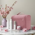 thumbnail image 6 of Large Hanging Travel Toiletry Bag Dopp Kit with Hook Cosmetic Makeup Organizer with Brush Holder Water-Resistant Bathroom for Women Men, Dark Pink, 6 of 7