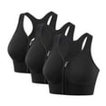 thumbnail image 2 of TARIENDY 3 Pack Plus Size Front Closure Longline Sports Bra for Full Figured Women Quick Dry Yoga Workout Bras High Impact Racerback Running Gym Bras Tops Black XL, 2 of 3