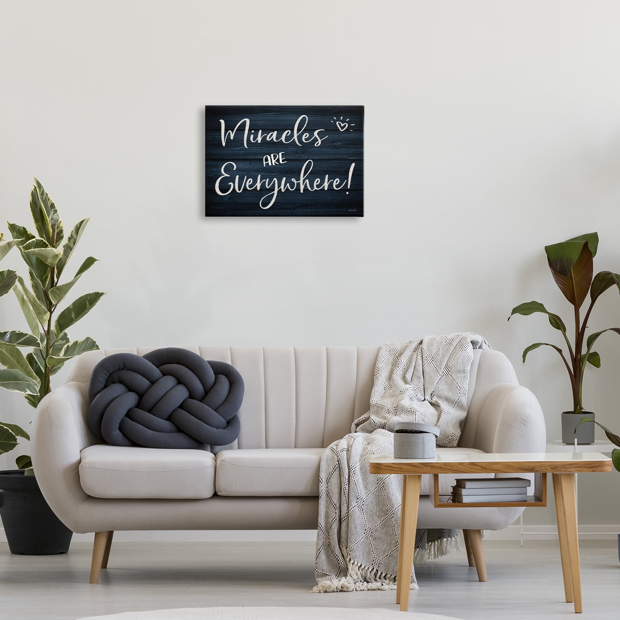 Stupell Industries Miracles Are Everywhere Text & Numbers Painting Wrapped Canvas Art Print Wall Art, 24 x 16