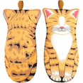 thumbnail image 1 of 1 pair Anti-heat oven gloves, thick cotton gloves, lady cat paw kitchen insulated gloves, heat-resistant grill gloves for BBQ, 1 of 5