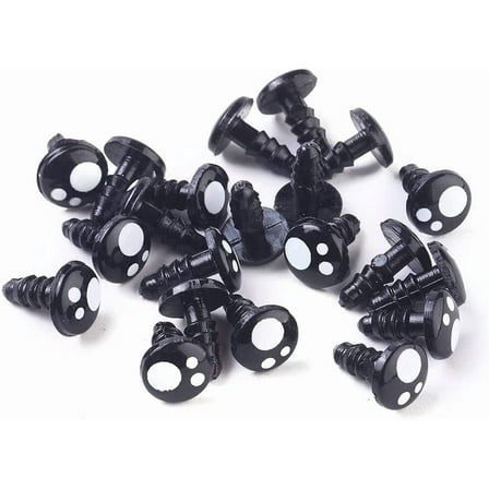 8mm Resin Safety Eyes 100pcs Craft Eyes Black Stuffed Crochet Eyes Kawaii Eyes for Teddy Bear Amigurumi Craft Puppet Plush Animal Making
