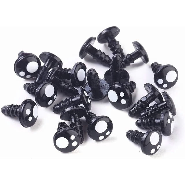 Ojos de seguridad de resina de 8 mm, 100 unidades, ojos negros de peluche para manualidades, ojos kawaii para amigurumi, marionetas y otros animales de peluche.