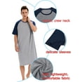 thumbnail image 6 of FUTATA Men's Pajamas Henley Nightshirts Sleepshirt Short Sleeve Crewneck Nightgown Comfort Sleepwear T Shirts,Loose Casual Loungewear Nightwear,M-3XL, 6 of 7
