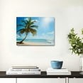 thumbnail image 2 of JRXY Canvas Wall Art Summer Ocean Waves Prints Coconut Trees Beach Seascape Painting Hawaii Sea Nature Pictures Framed for Living Room Home Office Wall Decor Artwork 16x12inch, 2 of 6