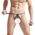 thumbnail image 3 of Harpily 2025 Intimates Men's Fun Underwear Lace Checkered Transparent Mesh Low Waist Small Flat Corner Pants, 3 of 4