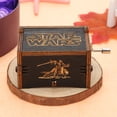 thumbnail image 3 of Caja de música con manivela de madera tallada antigua de 3 uds. (E), 3 of 6
