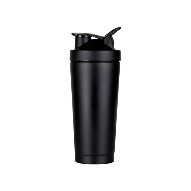 Plateaux de Service et Plateaux Bouteilles pour Mélanges de Protéines, Bouteille avec Bille Fouet en Fil Métallique, Bouteille à Protéines, Bouteille à Protéines Moderne en Acier Inoxydable Shaker avec Bille en Métal