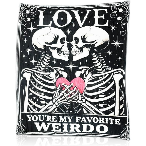 Couple Gifts, Weirdo Couple Skeleton Blanket 50"x60" - Wedding Anniversary/Birthday Presents for Him Her, Boyfriend Girlfriend, Wife Husband - Engagement, Christmas & Halloween Unique Gifts