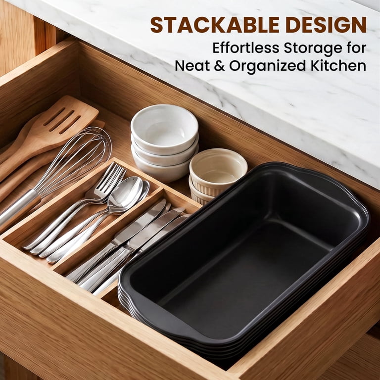Kikcoin 4-Piece Nonstick Carbon Steel Loaf Pans, 9" x 5" photo 6