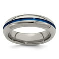 thumbnail image 5 of Edward Mirell Titanium Blue-Anodized Center 6mm Band, 5 of 7