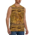thumbnail image 2 of Haiem Men's Vintage Map Print Tank Tops Summer Sleeveless Cut Off Workout T-Shirts Fitness Vest Athletic Undershirts-XX-Large, 2 of 8