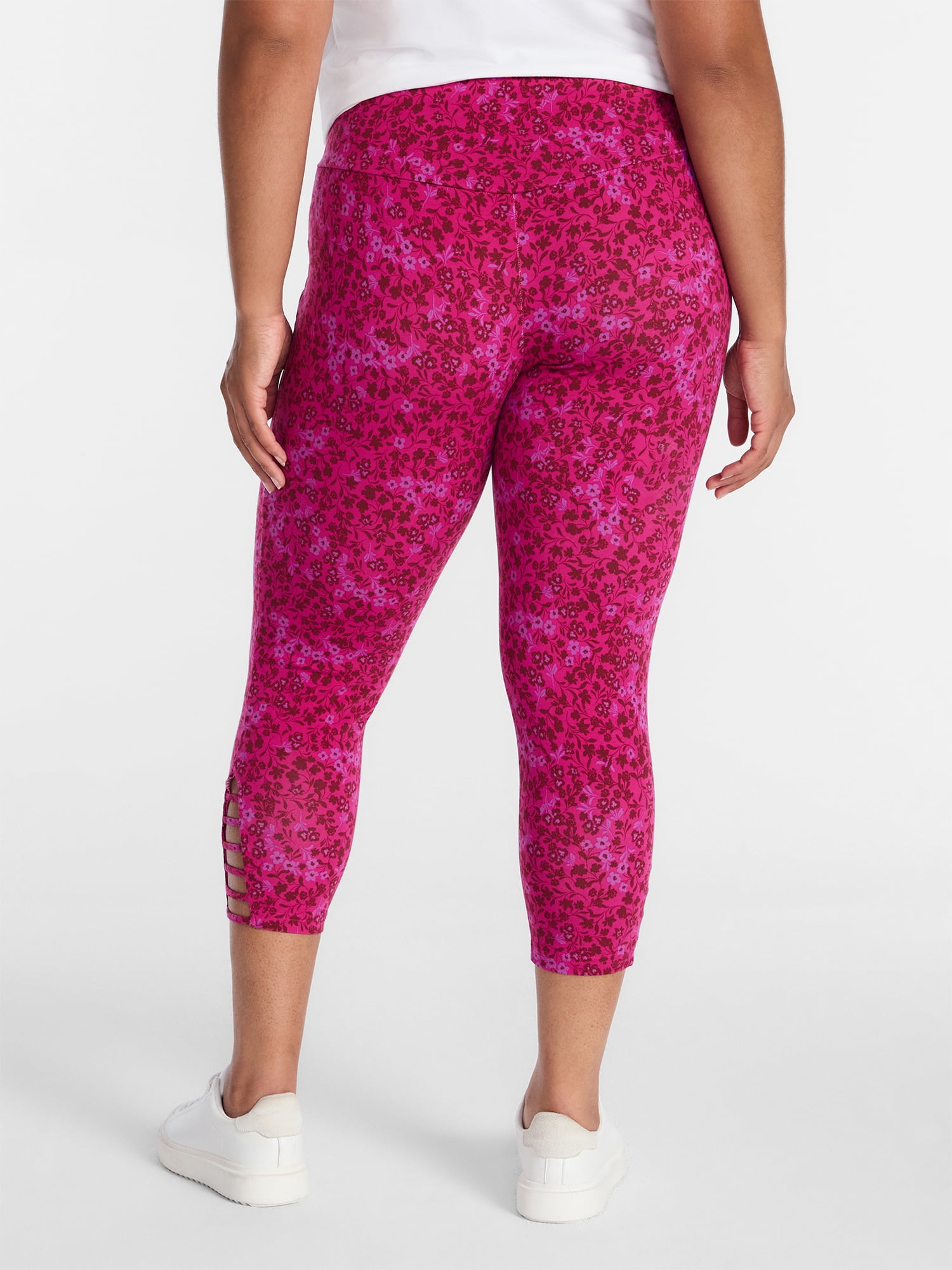 Terra & Sky Women's Plus Capri Ladder Leggings, Sizes 0X-5X