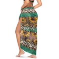 thumbnail image 2 of Uourmeti Womens Sunflowers Yellow Leopard Long Sheer Swimsuit Cover ups Soft Chiffon Beach Pareos Casual Scarf Blouse for Swimwear, 2 of 7