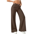 thumbnail image 6 of YanHoo Dress Pants for Women Elastic Waist Loose Wide Leg Pant Casual Work Business Trousers with Pockets, 6 of 8