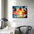 thumbnail image 3 of Shiartex  Canvas Wall Art Palm Trees Silhouettes On Tropical Beach At Sunset Beach Seascape Painting Nature Pictures for Living Room Home Office Wall Decor Artwork 20x16 in/16x12 in, 3 of 4